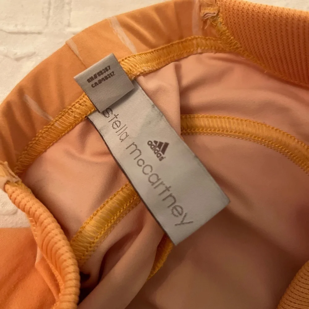 Adidas × Stella Mccartney Orange & Cream Cropped Leggings Woman’s Size Small - Picture 4 of 9